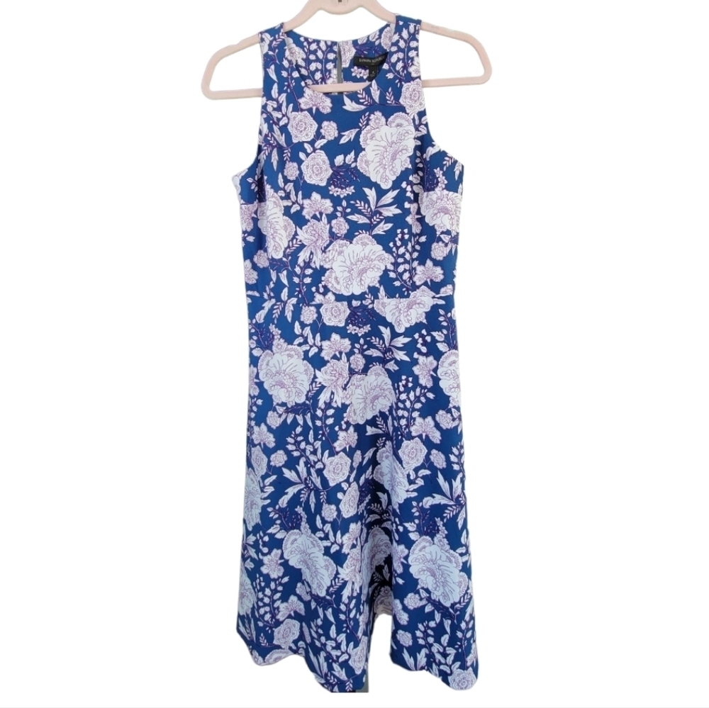 Banana Republic Factory Floral A-Line Midi Dress 4 Garden Party Preppy Resort
